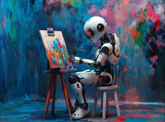 AI人形机器人作画，一幅卖了800万